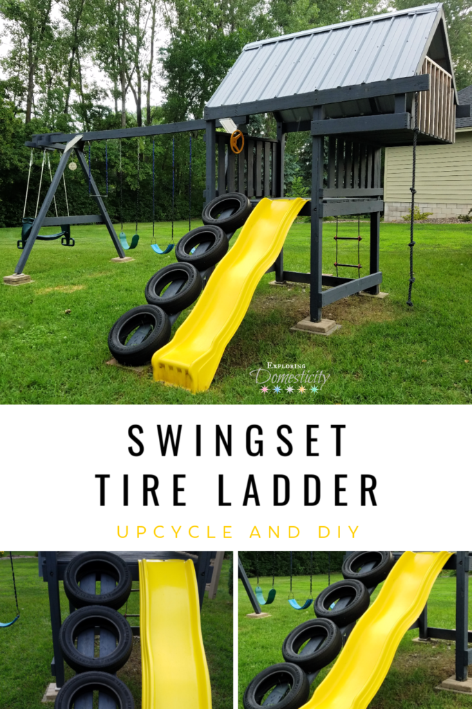 Swingset Tire Ladder upcycle diy
