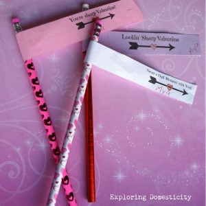 Valentine pencil tags