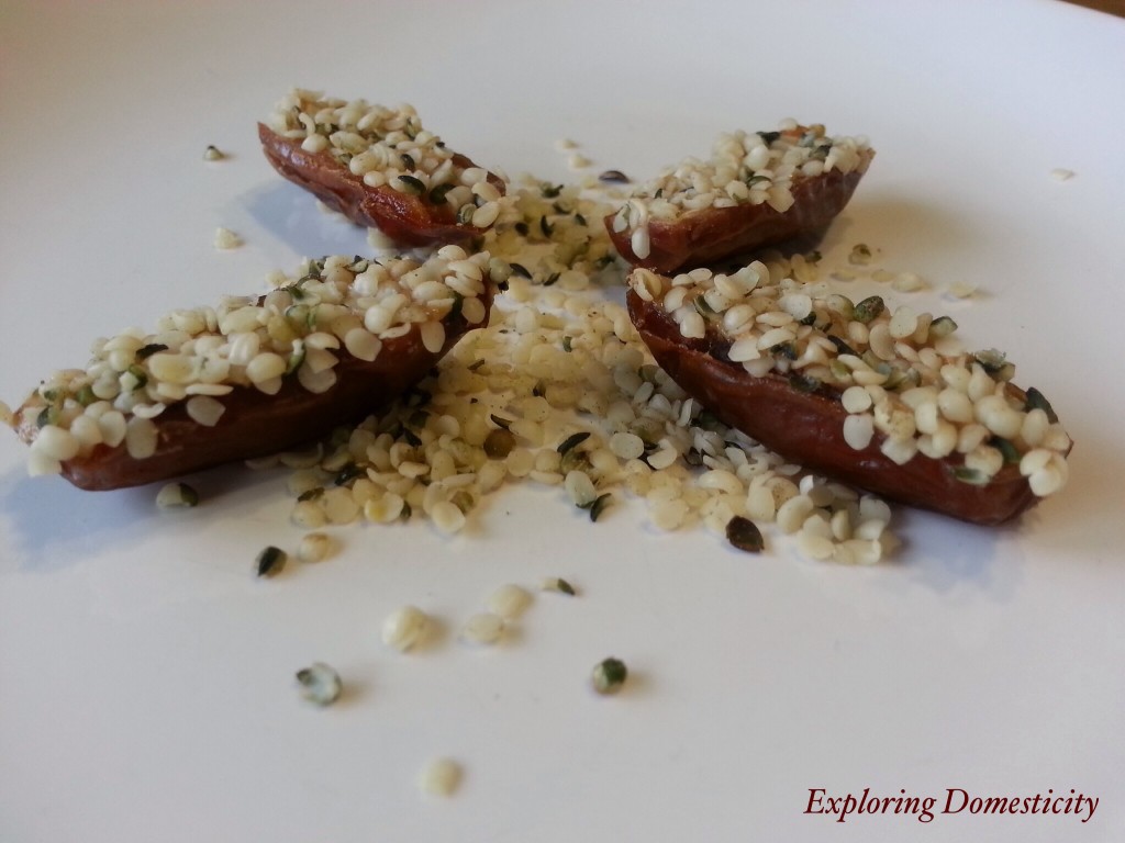 Manitoba Hemp Hearts, dates, peanut butter, and banana