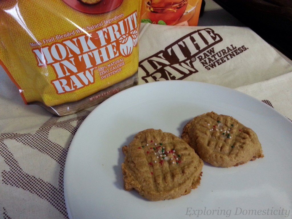 4 ingredient peanut butter cookies with monk fruit in the raw
