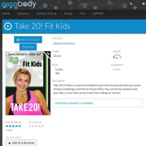Gigabody Review: fit kids workout