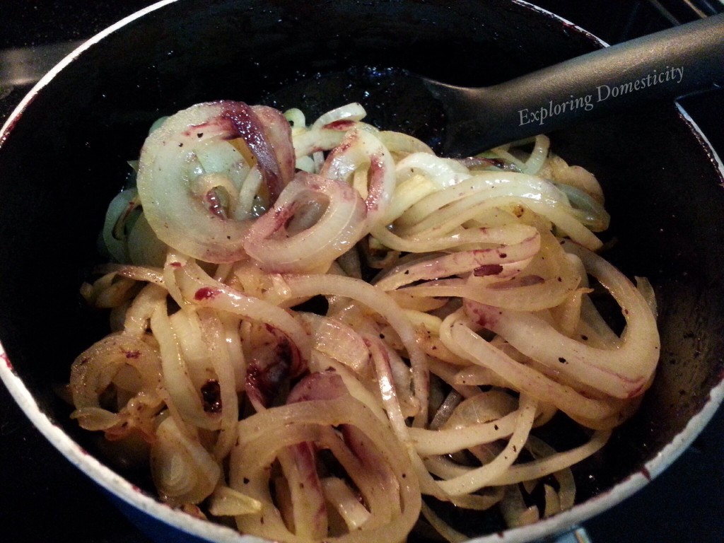 Chopped Pepper Steak with Blueberry Caramelized Onions {3 Dishes with Frozen Wild Blueberries}