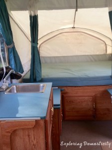 Pop Up Camper Remodel - inside 'before'