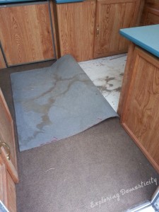 Pop Up Camper Remodel - dirty floor