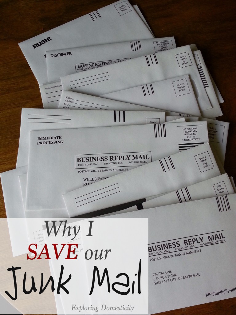 Why I Save Our Junk Mail