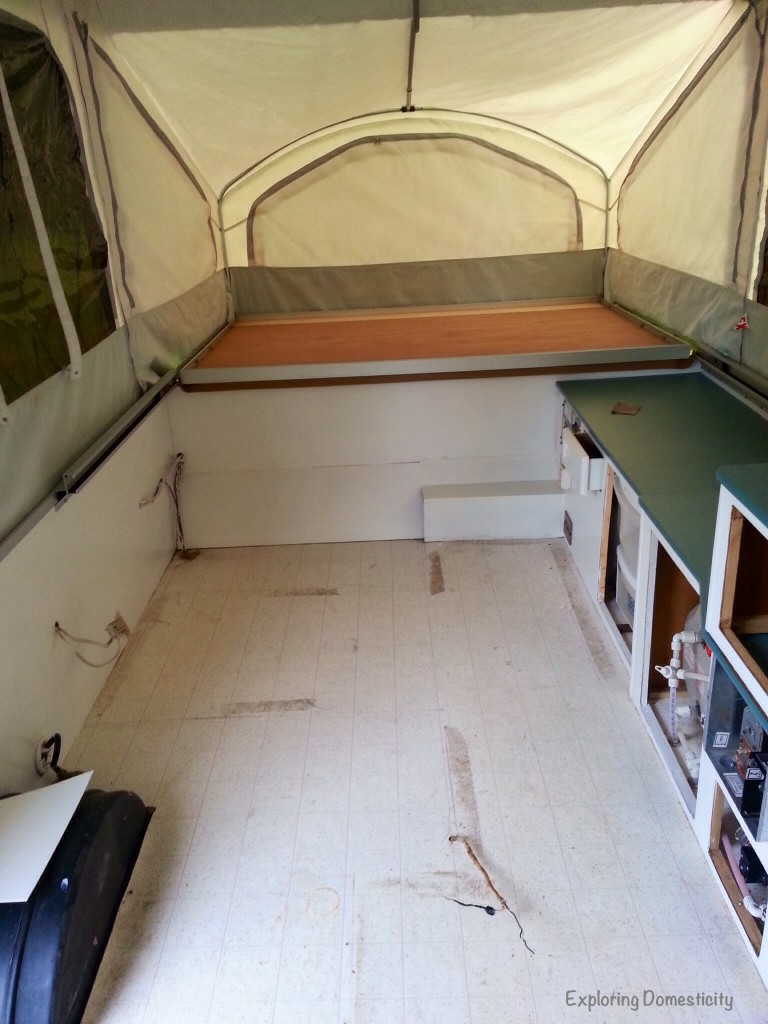 Pop Up Camper Remodel: Painting and Flooring