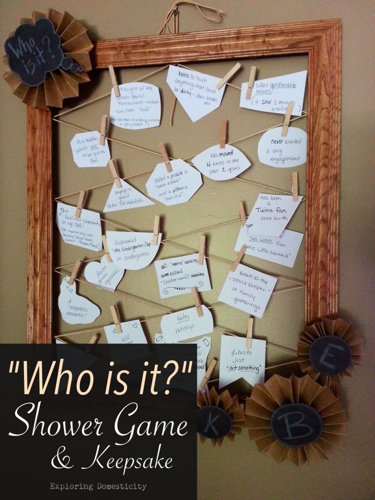 How to make a "Who is it?" Shower Game, party decor, and keepsake