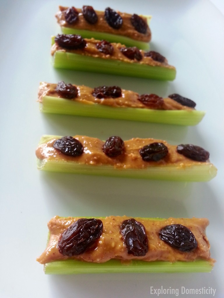 Simple Healthy Snacks to Satisfy Your Sweet Tooth: ants on a log