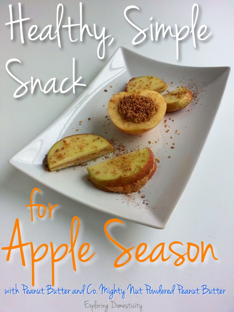 Health simple snack for apple season with mighty nut powdered peanut butter