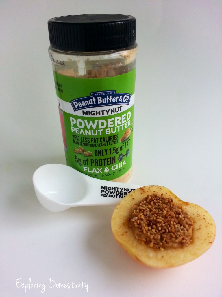 Health simple snack for apple season with mighty nut powdered peanut butter