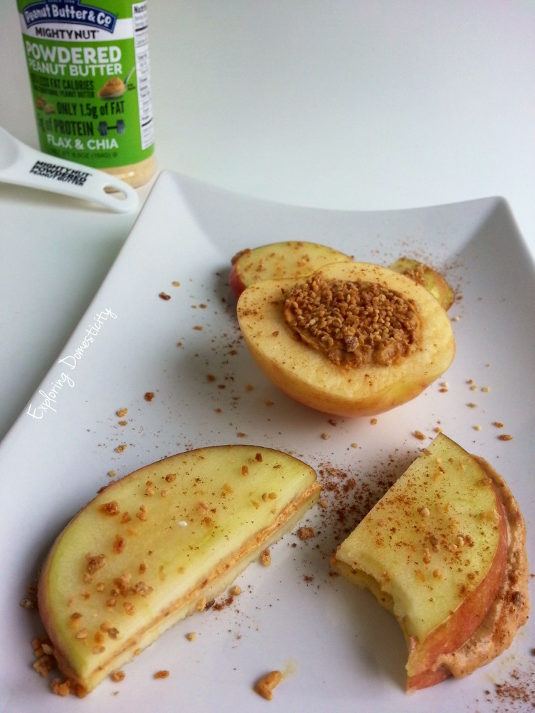 Health simple snack for apple season with mighty nut powdered peanut butter