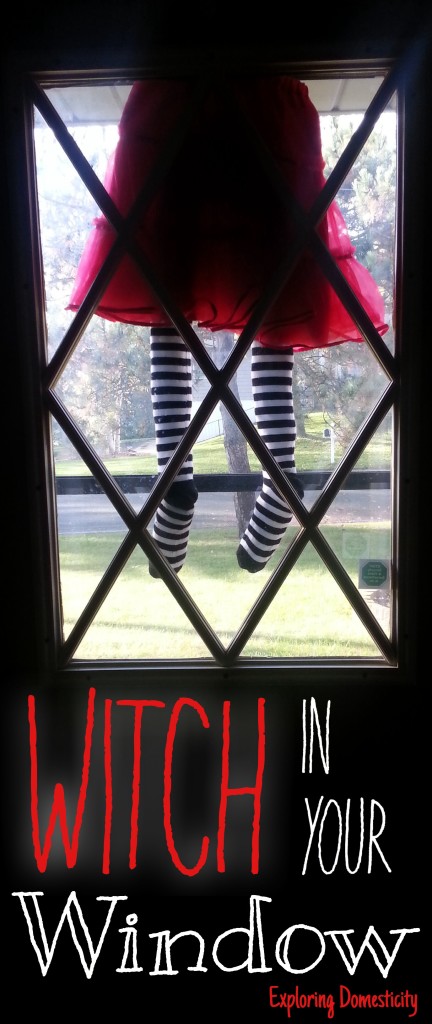 Witch in My Window: cheap, quick, and easy Halloween decoration for your door or window