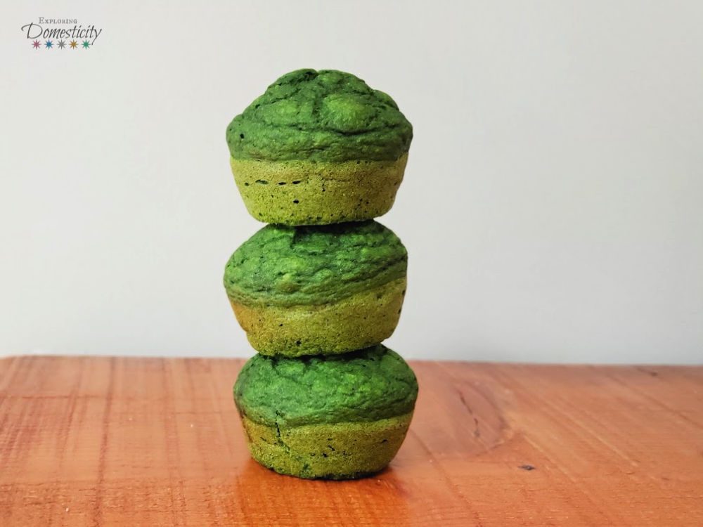 Healthy Green Spinach Muffins stacked