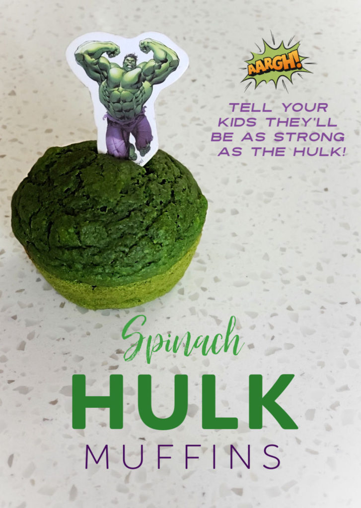 Spinach Hulk Muffins - tell your kids they'll be as strong as The Hulk
