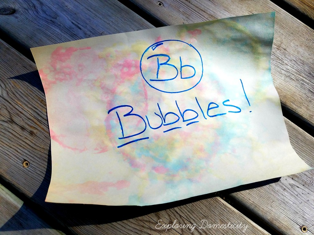 ABCs of Summer Art Activity: bubble painting - letter B