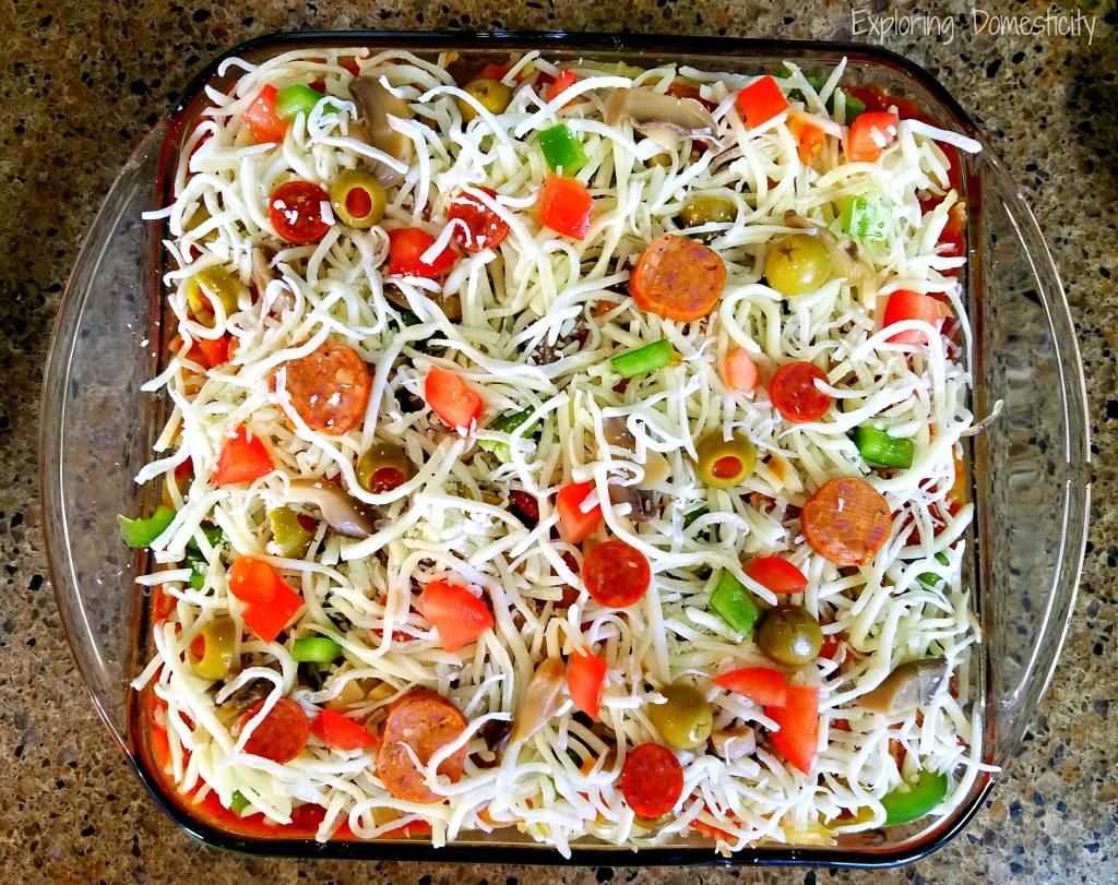 Spaghetti Squash Pizza Casserole / Hot Dish