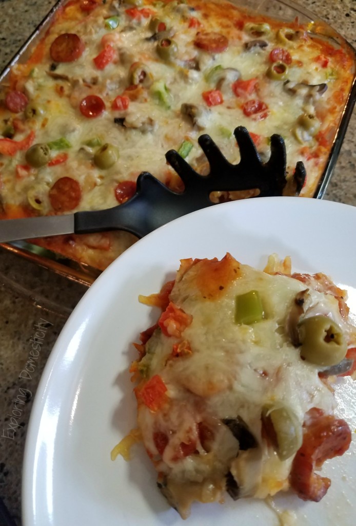 Spaghetti Squash Pizza Casserole / Hot Dish