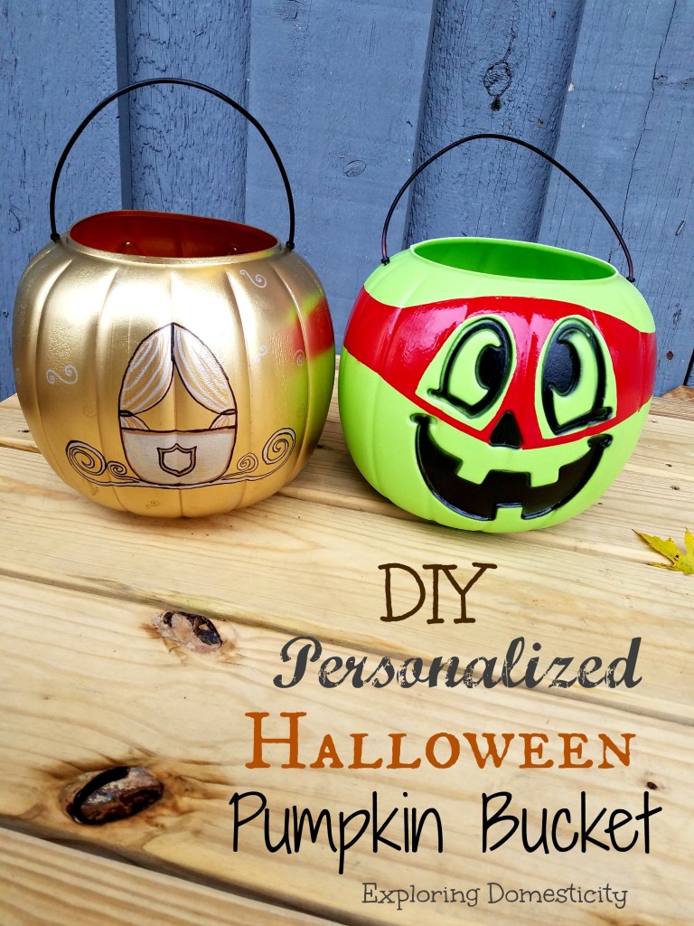 DIY Personalized Halloween Pumpkin Bucket