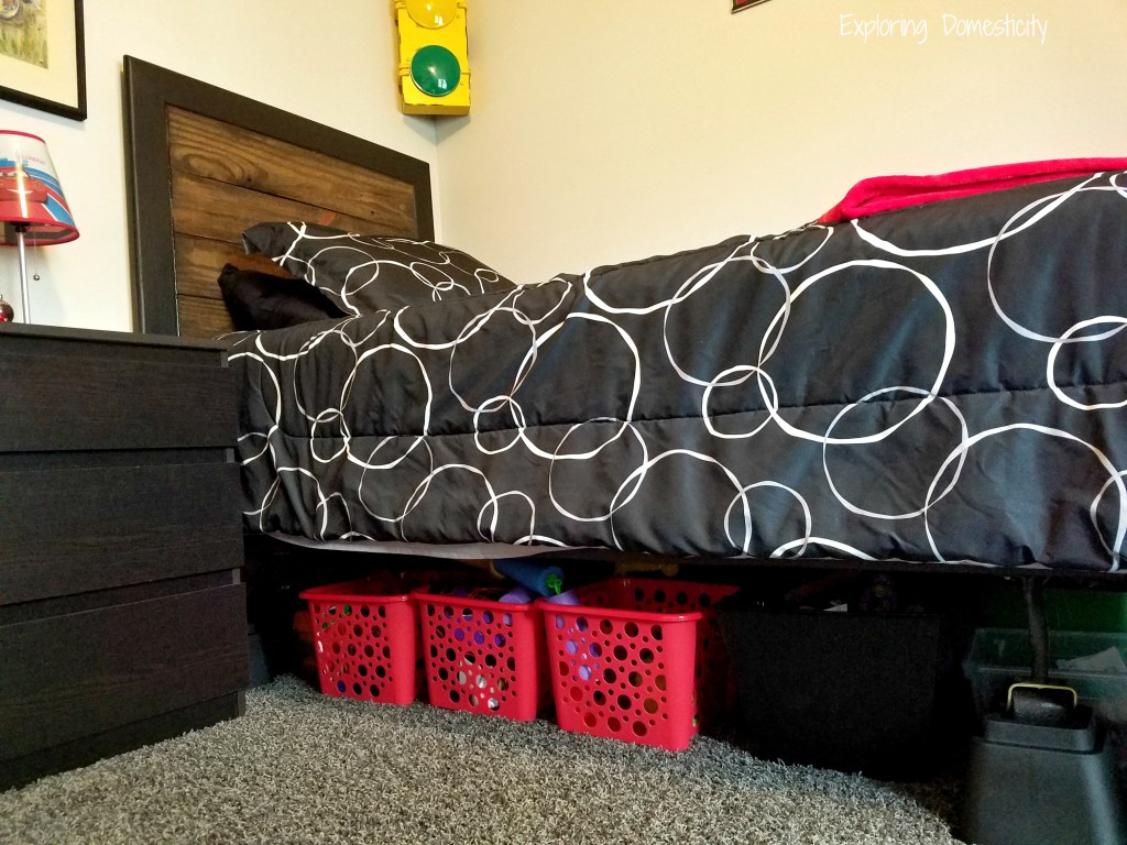 Route 66 Bedroom raised bed for toy storage