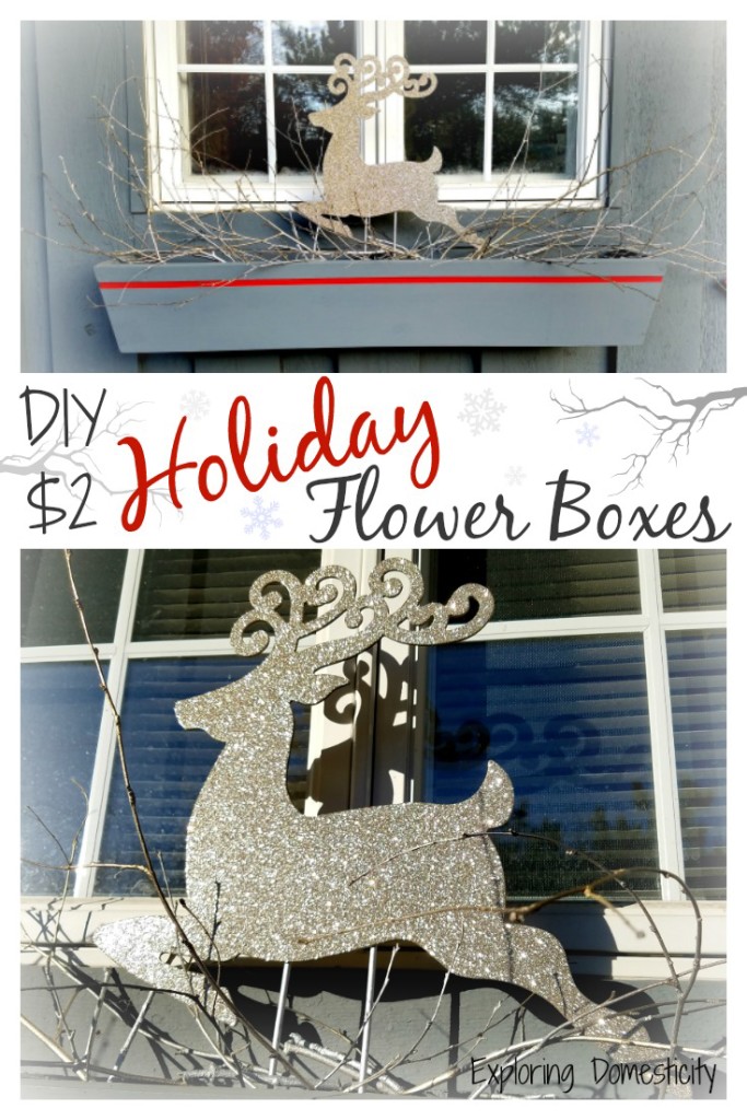 DIY $2 Christmas Flower Boxes