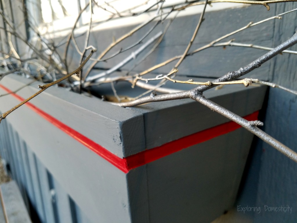 Metallic sticks for DIY $2 Holiday Flower Boxes