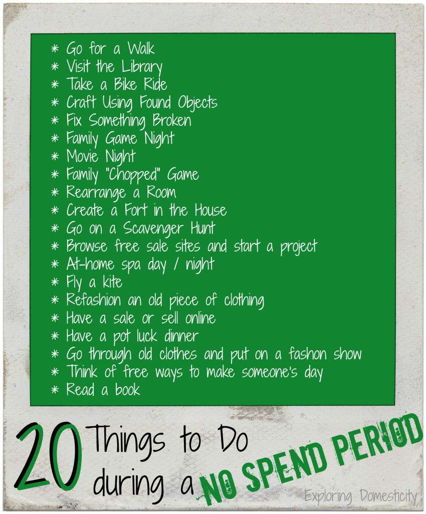 How to Prepare for a No Spend Period: 20 Things to do during a No Spend Period