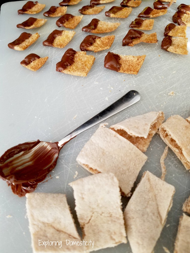 Chocolate Covered Pita Chips - salty and sweet, delicious and so easy to make