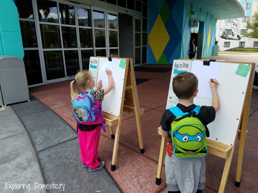 WDW Art of Animation Resort Games and Drawing Outside Lobby