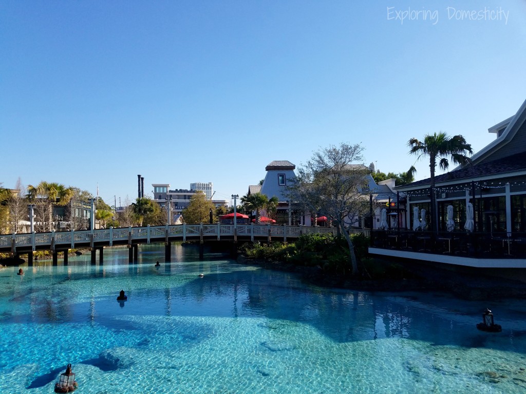 Disney Springs gorgeous blue water