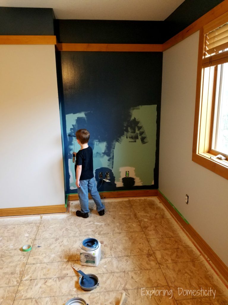 Boys Room Blue Accent Wall Exploring Domesticity