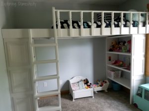 Play Room Loft Bed - DIY loft bed with storage for toys