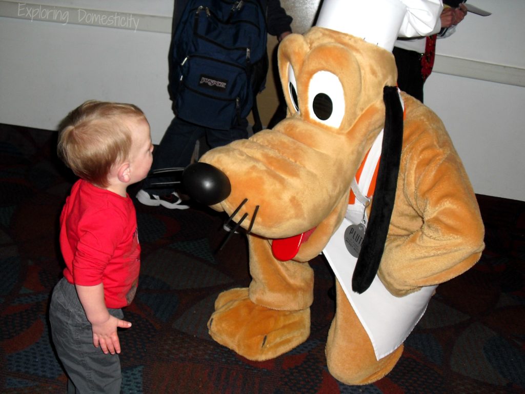 Walt Disney World with a Baby - Pluto at Chef Mickey's
