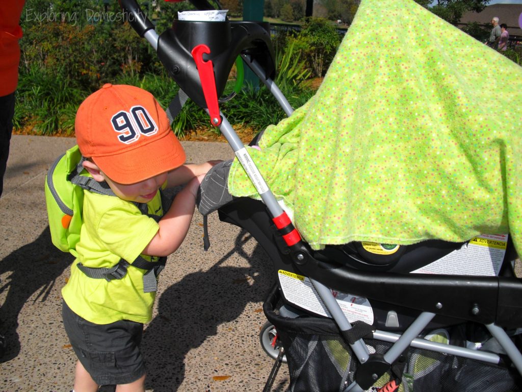 Walt Disney World with a Baby - pushing stroller