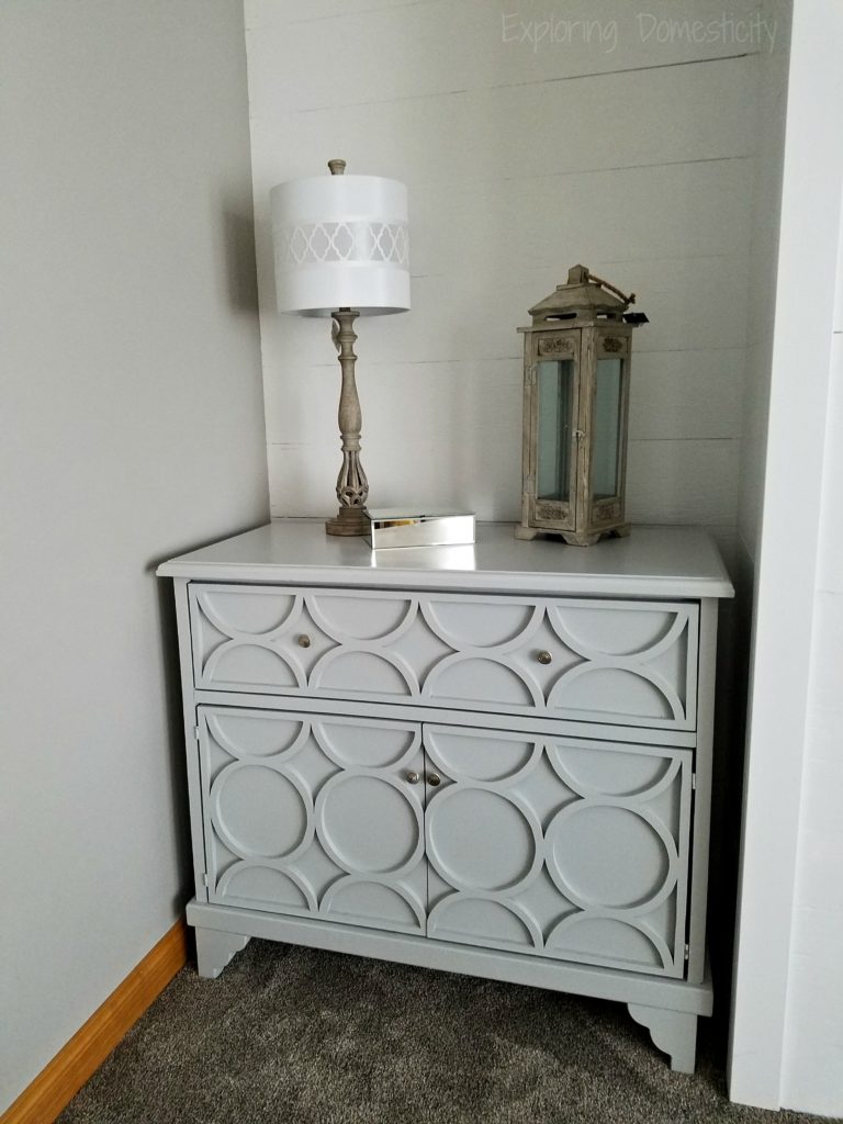 Customs Dressers alongside DIY Faux Shiplap Fireplace Wall