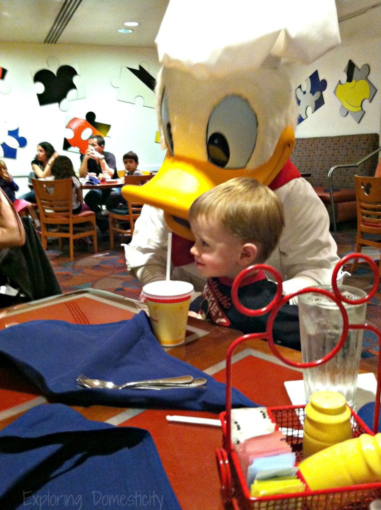 Donald at Chef Mickeys - must-do for Walt Disney World with Toddlers