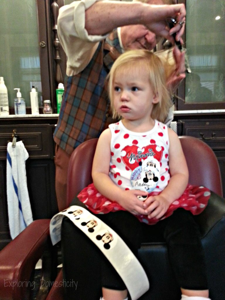 First Haircut at Walt Disney World Magic Kingdom Harmony Barbershop