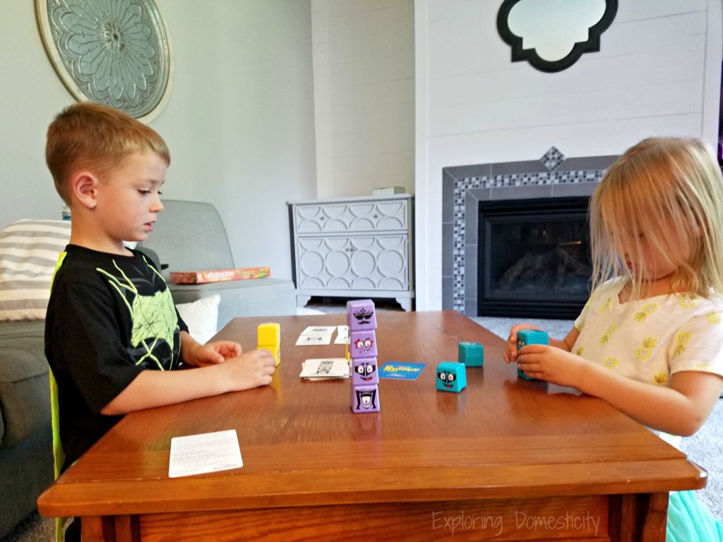 Kids playing Lumpy Cubes from RoosterFin - fun and easy kids game for matching patterns