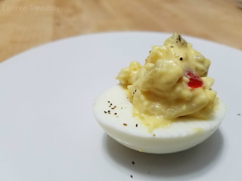 Potato Salad Stuffed Deviled Eggs - potato salad party finger food