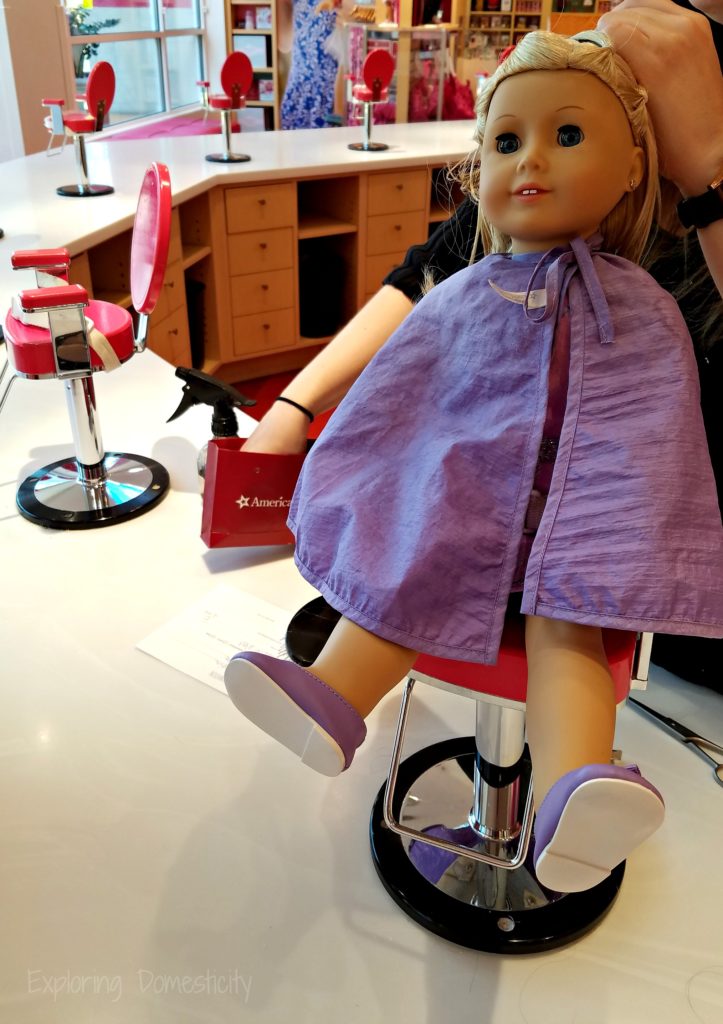American Girl store salon - hairstyles, cleaning, and ear piercing