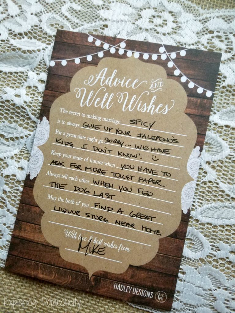 Couples Wedding Shower Best Wishes Card