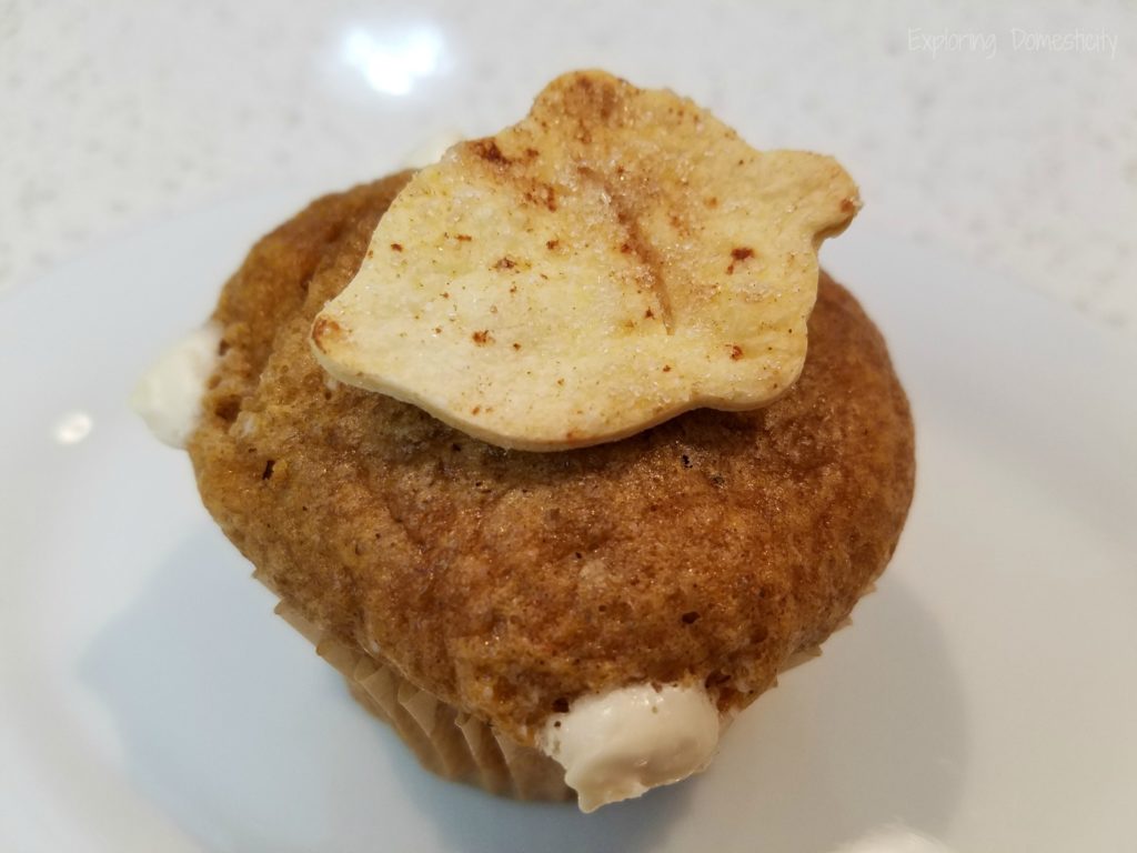 Fall Pumpkin Muffins with Cinnamon Sugar Leaves and Acorns