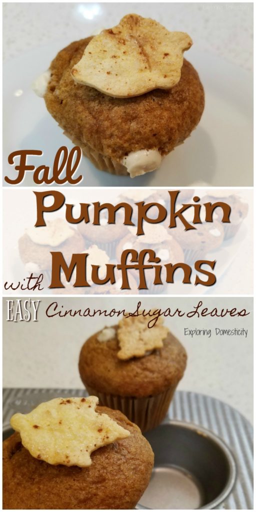 Fall Pumpkin Muffins with EASY Cinnamon Sugar Leaves