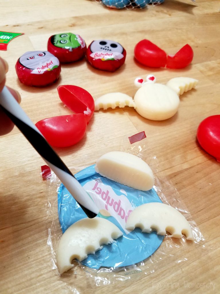 Making Cheese Bats - Easy Halloween Snack with Mini Babybel Cheese