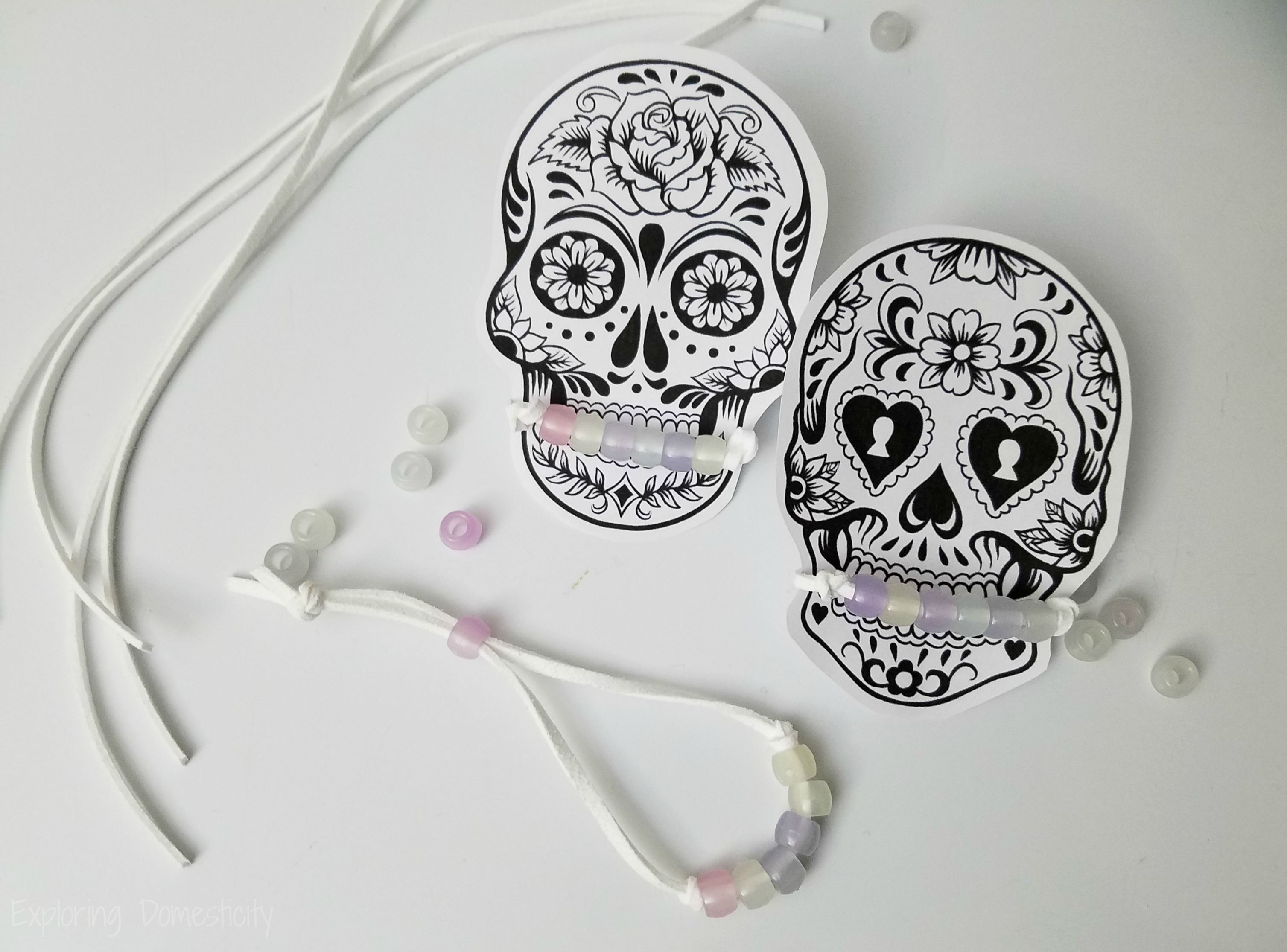 Sugar Skull Halloween Class Treats Inspired by Disney's Coco with color-changing bracelets