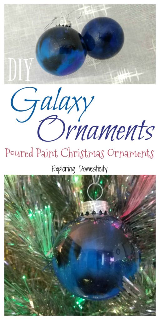 DIY Galaxy Ornaments - Poured Paint Christmas Ornaments