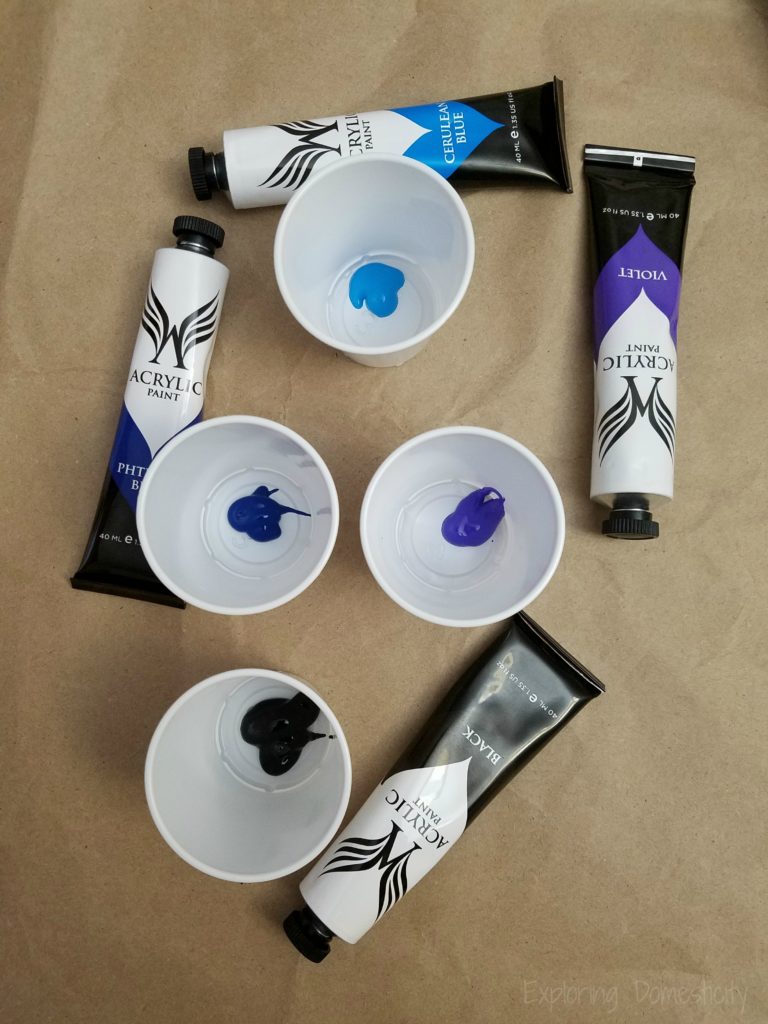 DIY Galaxy Ornaments - acrylic paint colors