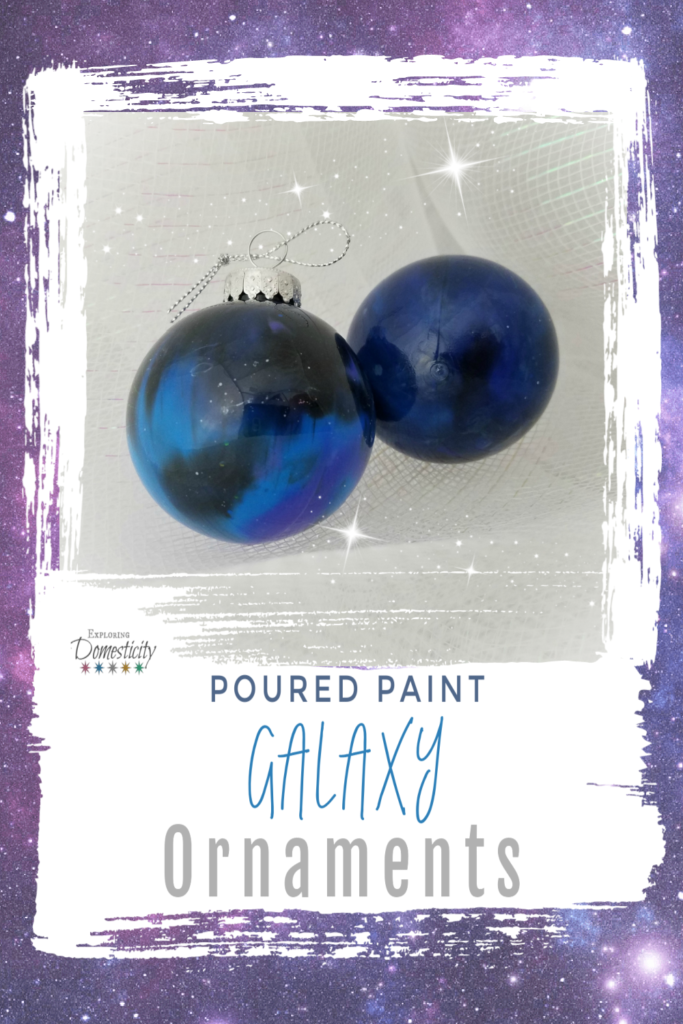 Poured Paint Galaxy Ornaments