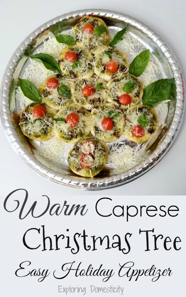 Warm Caprese Christmas Tree - An Easy Holiday Appetizer with caprese flavors and a pull-apart Christmas Tree