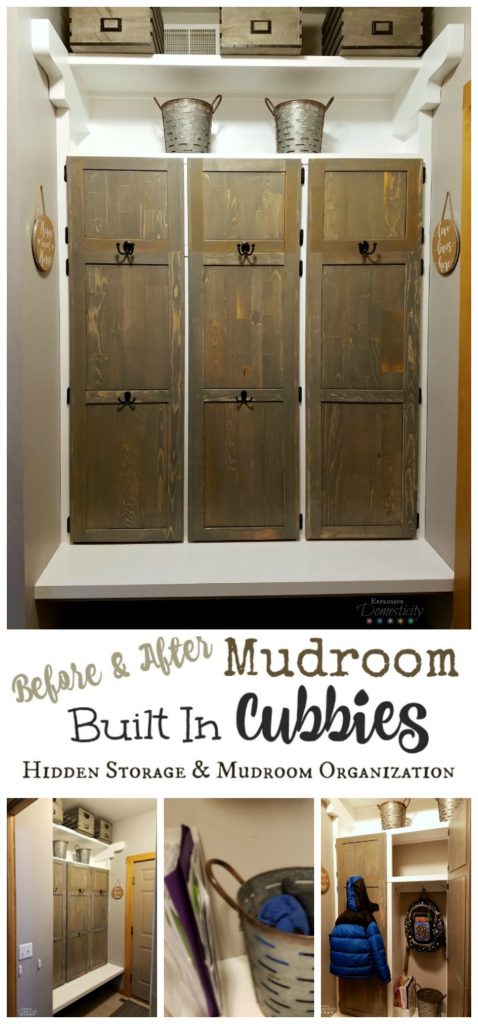 Mudroom Built In Cubbies - Hidden Storage and Mudroom Organization