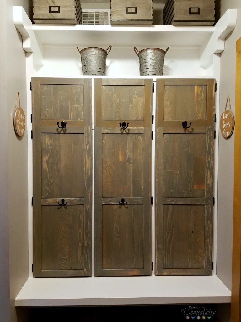 Mudroom Built In Cubbies with hidden storage